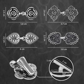 Pack of 4 Vintage Sweater Scarf Clips, Metal Cardigan Clip, Collar Dress Clips Fasteners for Women Girls Wear, Metal