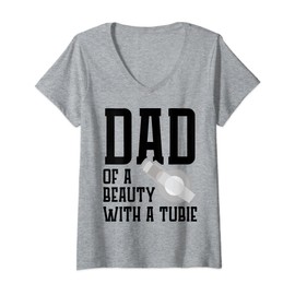 Womens Gtube Accessories for Babies Tubie Supplies Feeding Tube V-Neck T-Shirt