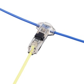 Brightfour Tap Wire Connectors - No Stripping, Solderless 3 Way 1 Pin, 12 Pack, 16-20 AWG