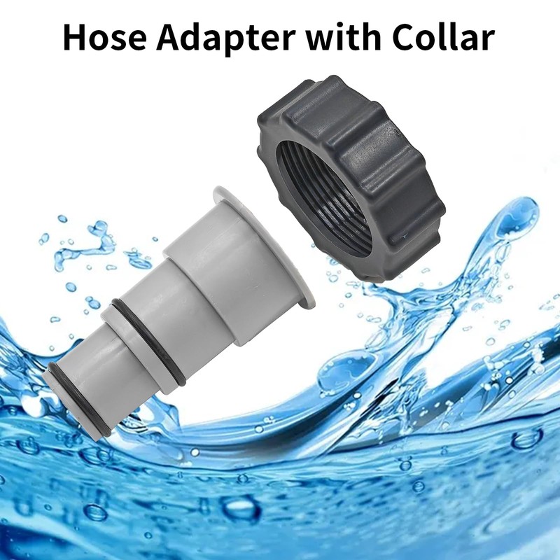 HongFuFu 4 Pack Pool Hose Adapter with 4 PCS Clamps,