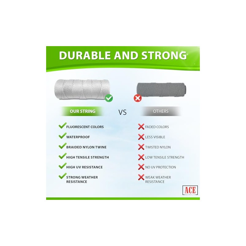 Bright White Twine String - #18 Strong Nylon String -
