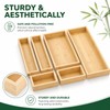 BOY MCOWBOY Bamboo Kitchen Drawer Organizer for Utensils, Set of