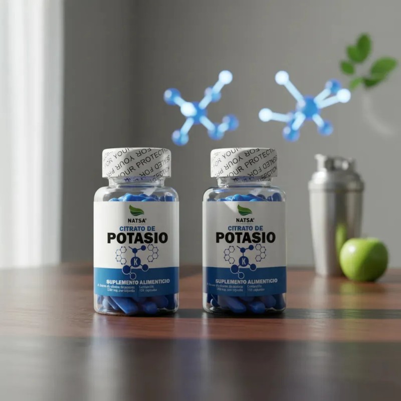 Citrato Potasio Frascos 100 Cápsulas Energía Manten Tus Músculos Sanos