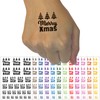 Merry Xmas Christmas Trees Temporary Tattoo Water Resistant Fake Body