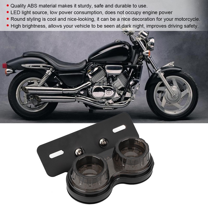 12V Round Motorcycle LED Brake Tail Light Rear Lamp Universal