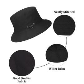 GOZINA Bucket Hats Men, Wide Brim Sun Hats for Men UV Protection Waterproof Fishing Hat Foldable (UK, Alpha, One Size, Navy Blue)