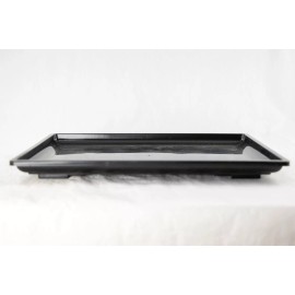 Takashima Rectangular Plastic Humidity Tray for Bonsai Tree 10.25"x 8.25"x 0.75" - Black