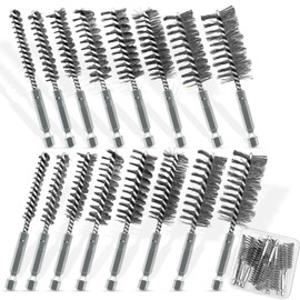 16Pcs Bore Brush Set - 304 Stainless Steel Drill Wire Bore Cleaning Brushes