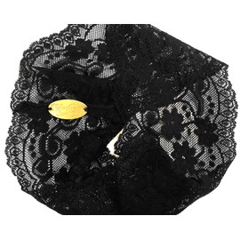 ShariRose Lace Headband for Women Stretch Lace Hair Accessories Vintage Floral Lace Headbands Makeup Headband Handmade (Black swirl)