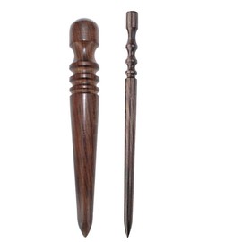 ARTCXC 2pcs(Coarse and Fine) Leather Craft Tapered Edge Slicker Solid Ebony Wood Leather Burnishing Tool for Burnishing Leather Projects Craft