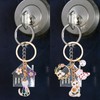 Mikovivi 2pcs Cute Cat Keychain, Kawaii White Cat & Enamel