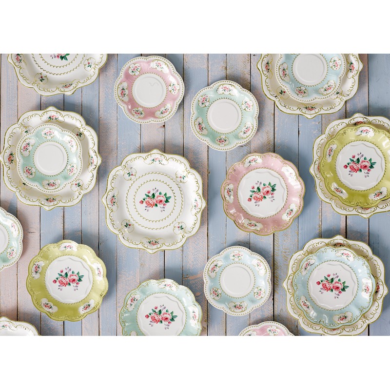 Talking Tables Truly Chintz - Banderines (3 m), platos extrapequeños,