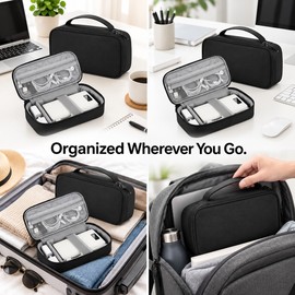 Portable Cable Organizer Bag for Travel – Water-Resistant Electronics Storage Case for Cords, Chargers and Accessories