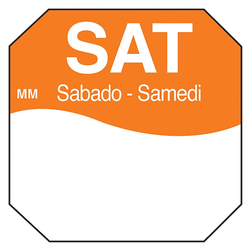 DayMark Day of The Week 1" x 1" Removable Label,