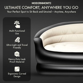 MODERNMONTE Inflatable Couch, Indoor & Outdoor Blow Up Couch, Heavy Duty PVC Lounge Chair Holds 352lbs, Portable Air Sofa for Camping, Beach, Home and Parties