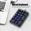 Wired Keyboard Stepped Keycap Backlit 21 Keys LED Mechanical Keyboard
