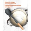 Large Silicone Cooking Spoons, Nonstick Solid Wooden Handle Spoon, Heat