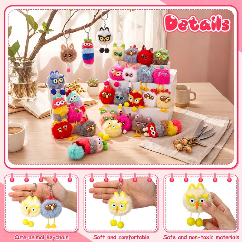 Equsion 30 Pcs Mini Keychain Bulk Party Favors Keychains End