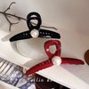 Pearl Large Grip Automatic Hair Clip for Updos & Half-Up Styles, Angora Red Shark Clip One Size / Burgundy 13Cm 20ea