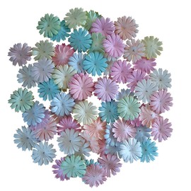 mulberry daisy 100 pcs Assorted Colors Paper Flower for Craft Patch Scrapbooking Embellishment Cardmaking Size 1 inch