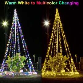 Decute 500LED Christmas Tree Lights Fairy String Light 164FT Green Copper Wire Warm White and Multicolor Dimmable with Remote, UL Cerficated Twinkle Light for Party Wedding Indoor Outdoor Decor