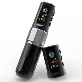 YILONG F3 Wireless Tattoo Pen Machine 2 Batteries 6 Stroke Length Adjustable - Silver