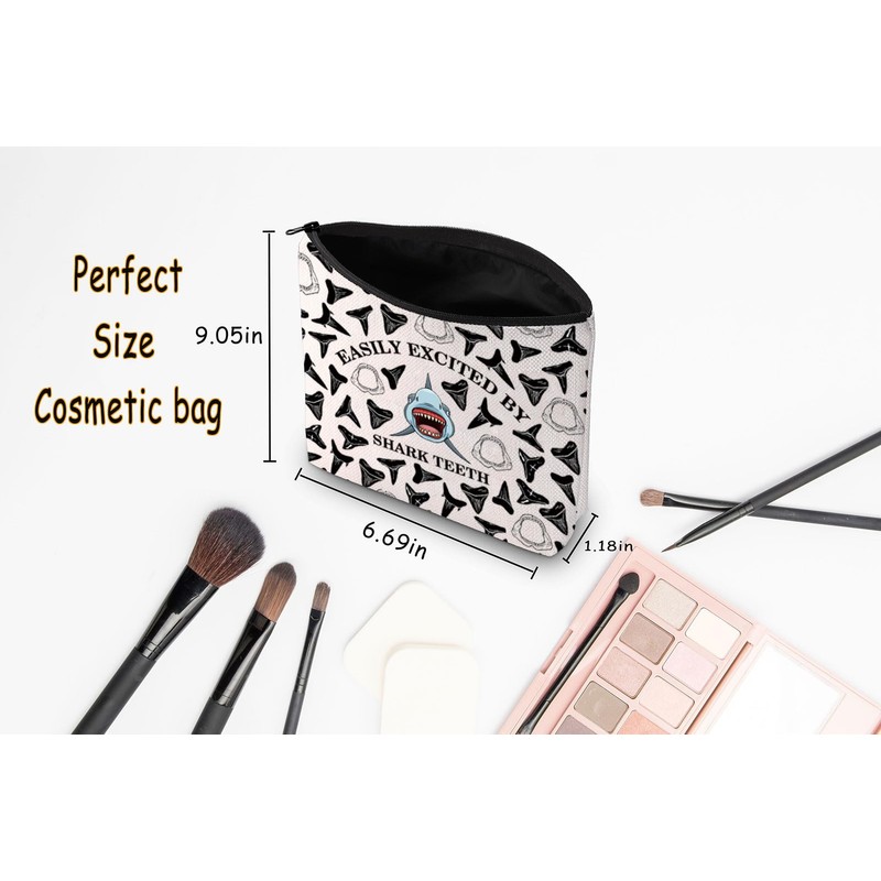 Shark Lover Gift Easily Excited by Shark Teeth Cosmetic Bag