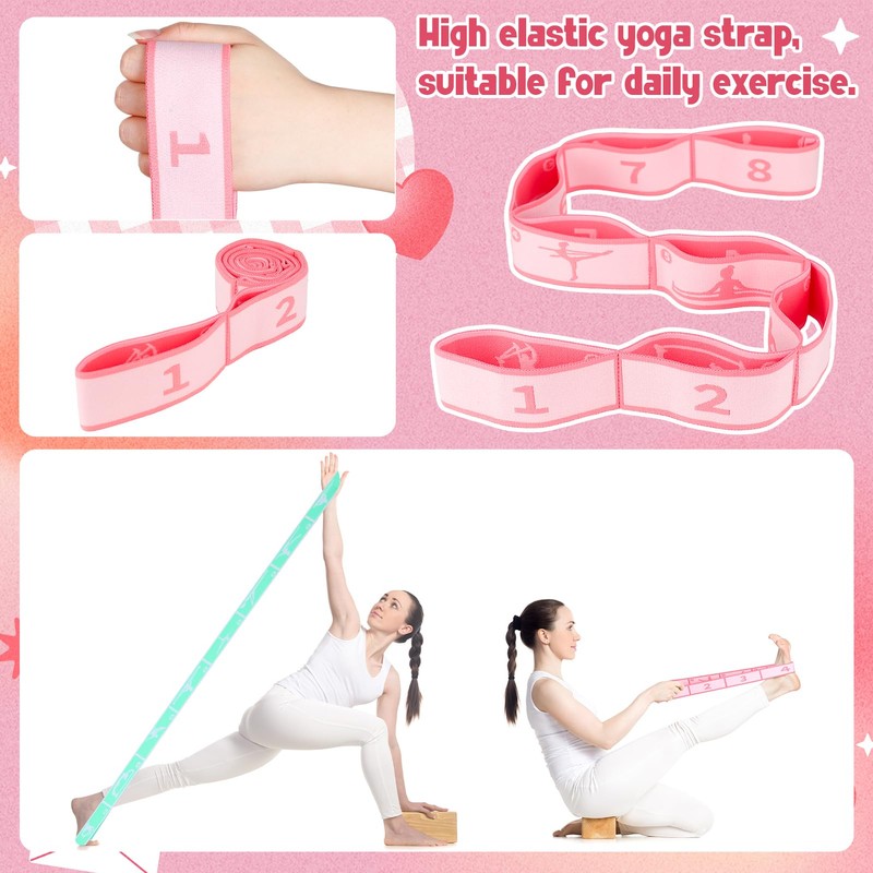 Zuimei 2Pcs Stretching Bands Gymnastics Stretch Band Yoga Straps with