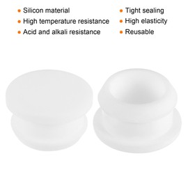 MECCANIXITY Silicone Snap in Locking Hole Plugs Rubber Panel Seal Cover Flush Type Panel Round for Kitchen Rubber Bulkheads Waterproof Sealing Plugs 19mm/0.75 Inch Diameter White,Pack of 16