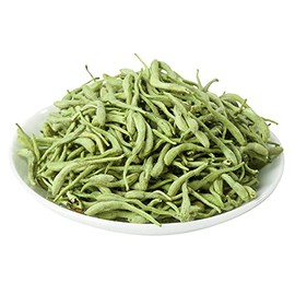 Honeysuckle Flowers Tea, JinYinHua 金银花 Dried Honeysuckle, 100% Natural Herbal Tea, Japonica Loose Buds, Jin Yin Hua 金银花 茶, Picked wild, packed in bags, 80g.
