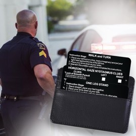 JunehenTB 3PCS/Set SFST Thick Card SFST Card Standardized Field Sobriety Test Card with Wallet, Black Metal SFST Bend-Resistant Card SFST Instruction Card Police Law Enforcement Gifts (black-3pcs)