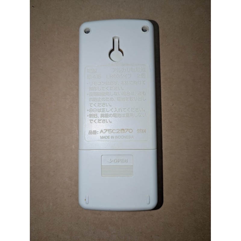 Panasonic National Air Conditioner Remote Control A75C2870