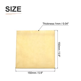 DTGN 150x150x1mm(LxWxT) Brass Sheets - 2Pack - Good for Making Machinery Parts - Metal Brass Plates