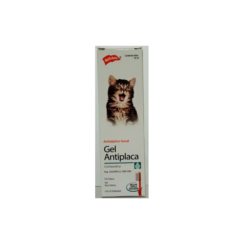 Holliday Gel Antiplaca Perros Y Gatos 20ml Con Cepillo Bucal