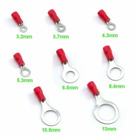 UMTMedia® 25 Pieces Blue 3.2mm Insulated Crimp Ring Electrical Connector Terminal Connectors