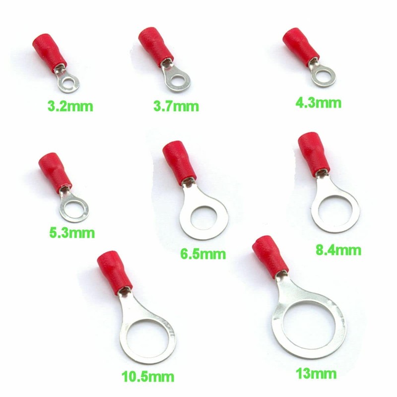UMTMedia® 25 Pieces Blue 3.2mm Insulated Crimp Ring Electrical Connector