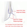 Frameless Shower Door Bottom Seal with Drip Rail 1/4" Thick