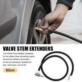 X AUTOHAUX 80cm 31" Tire Valve Stem Extension Inflator Extender Hose for Car