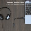 ANDAPA Divisor de Audio y micrófono(21CM), Adaptador de Auriculares 3.5mm