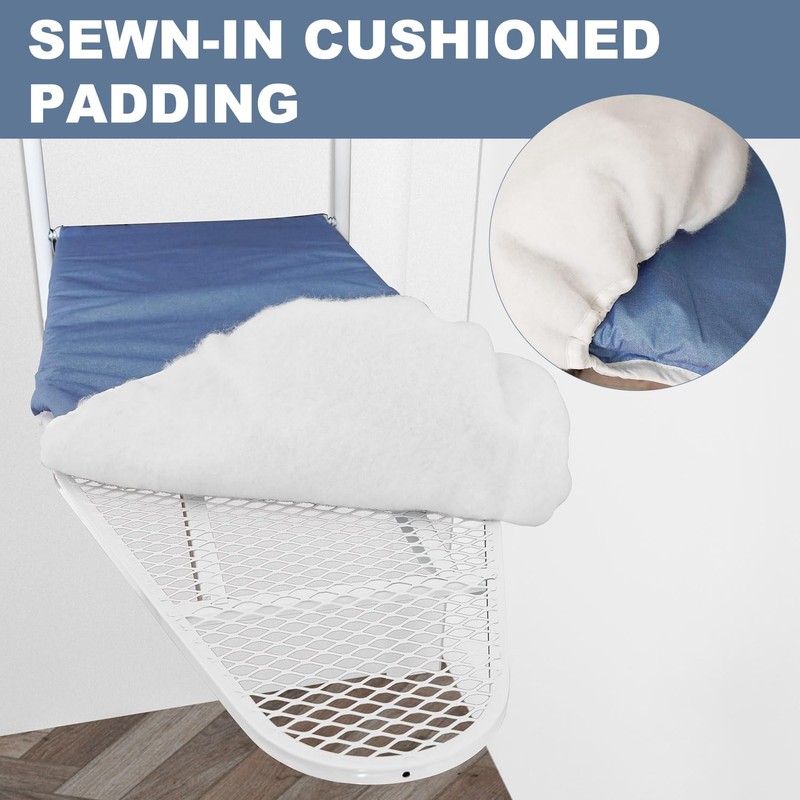 VividPaw 14x42 Inch Over-The-Door Ironing Board Cover with User-Friendly Design,