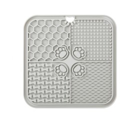 Licky Mats for Dogs and Cats, Slow Feeding Lick Mats with Suction Cup, Boredom and Anxiety Reducer for Pets (1Pack Grey, 20x20 CM)