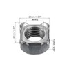sourcing map Weld Nuts, M16 Square UNC Carbon Steel Machine