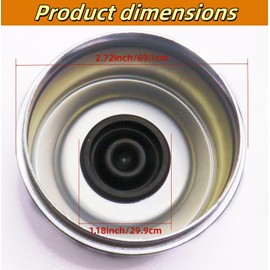 4PCS 2.72" Trailer Hub Cap,Trailer Axle Bearing Cap Cup Grease Cover with 8 Rubber Plugs,Bolt Metal Trailer Axle Wheel Bearing and Hub Caps for Most 7000 to 8000 Pound Axles Dexter Trailer Camper RV