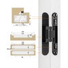 QWORK Adjustable Hidden Door Hinges (2-Pack), 6" Zinc Alloy Swing