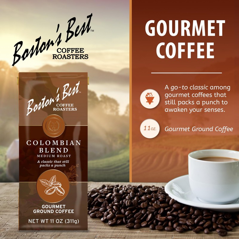 Boston’s Best Coffee - Colombian Blend Delicious Gourmet, Premium Ground