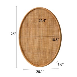 SOFE Oval Woven Rattan Bulletin Board, 20x26 Boho Pin Boards
