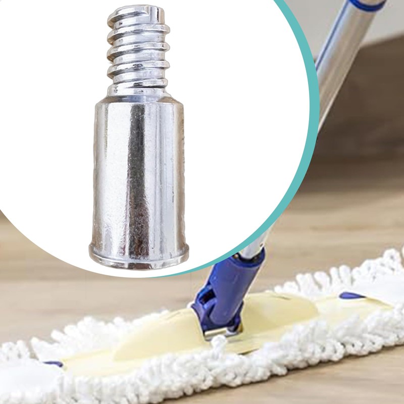 HarmonyCrafts 2Pcs Silver Metal Broom Handle Tips Threaded Handle Tips