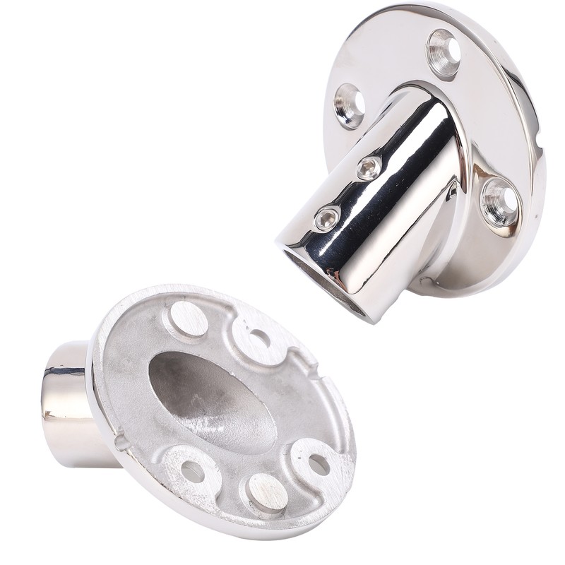 Boat Hand Rail Fitting Stainless Steel 45 Degree Round Base