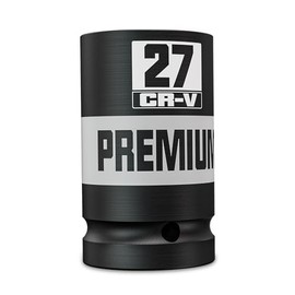 Aurlloct 3/4" Drive Impact Socket Single, 27 mm Hex Long Socket for Auto Motive Trucks Car Tires Tractors Engines Repairing DIY Mechanic Tool