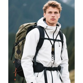 3 Pcs Paracord Lanyard Set with Retractable Keychain – Long & Short Heavy Duty Lanyards with Badge Reel, USA Flag & Metal Clip for ID, Keys,Security, Men, Work, EDC, Outdoor